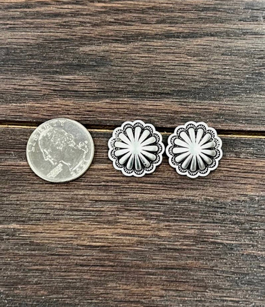 Faux Concho Stud Earrings