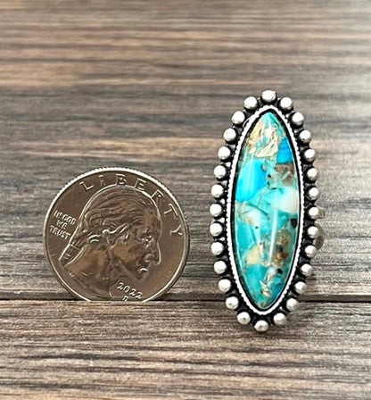 Cowgirl Lux Turquoise Faux Ring