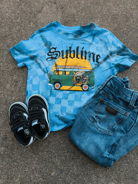 Upcycled By Katie: Sublime Summer Tour Tee – Hand-Bleached One-of-a-Kind 5T (Kids) Shirt – Graphic Tee
