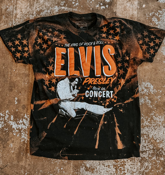 Upcycled Elvis Presley Bleached Graphic Tee (Size M)
