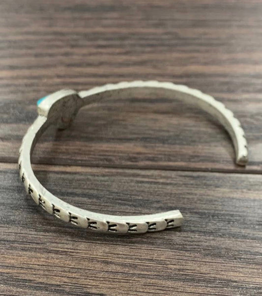Small Stamped Turquoise Faux Cuff